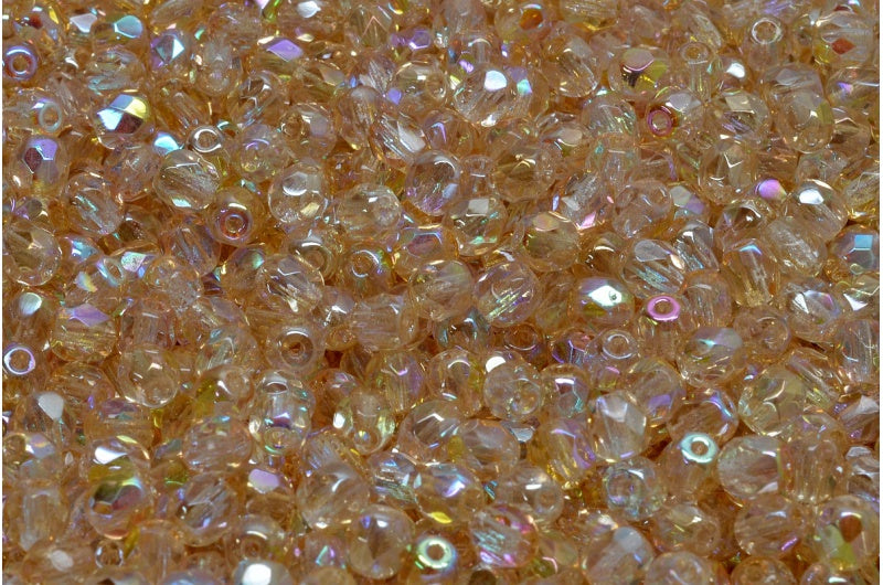 Fire Polish Faceted Round Beads 2mm, Crystal 98531 (00030-98531), Glass, Czech Republic