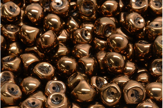 Mushroom Button Beads, White Bronze (02010-14415), Glass, Czech Republic