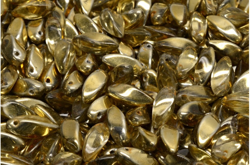 Twist Beads Crystal Gold (00030-26441), Glass, Czech Republic