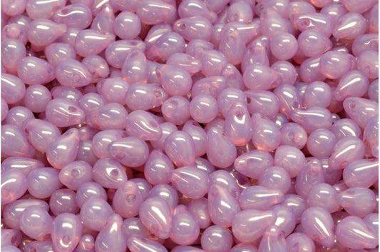 泪珠珠，蛋白石白色光泽 Lila (01000-14494)，玻璃，捷克共和国