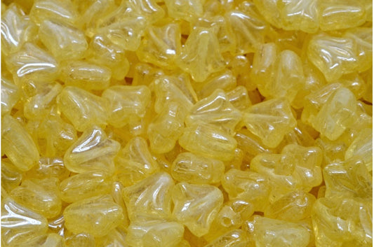 Lily Flower Beads Crystal Luster Yellow Full Coated (00030-14483), Glass, Czech Republic