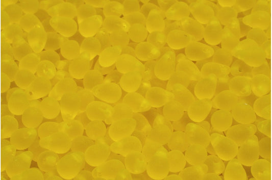 泪珠珠，透明黄色哑光 (80020-84100)，玻璃，捷克共和国