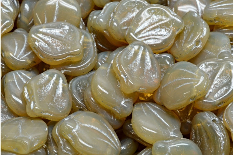 Peony Petal Beads Opal Orange Silver Lined (11000-54301), Glass, Czech Republic