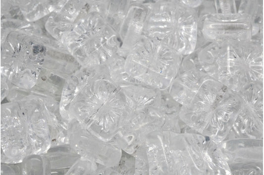 Squared Kiwi Beads, Crystal (00030), Glass, Czech Republic