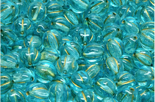 メロンビーズ、クリスタルゴールドライン 34308 (00030-54302-34308)、ガラス、チェコ共和国