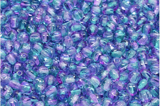 Melon Beads Crystal Blue Violet (00030-48023), Glass, Czech Republic