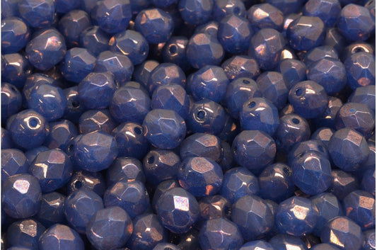 ファセット加工ビーズラウンド、オパールブルーパープル（31010-15726）、ボヘミアクリスタルガラス、チェコ共和国