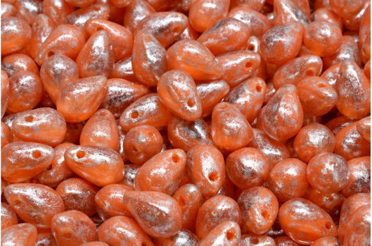 Teardrop beads, Orange 34301 (96010-34301), Glass, Czech Republic