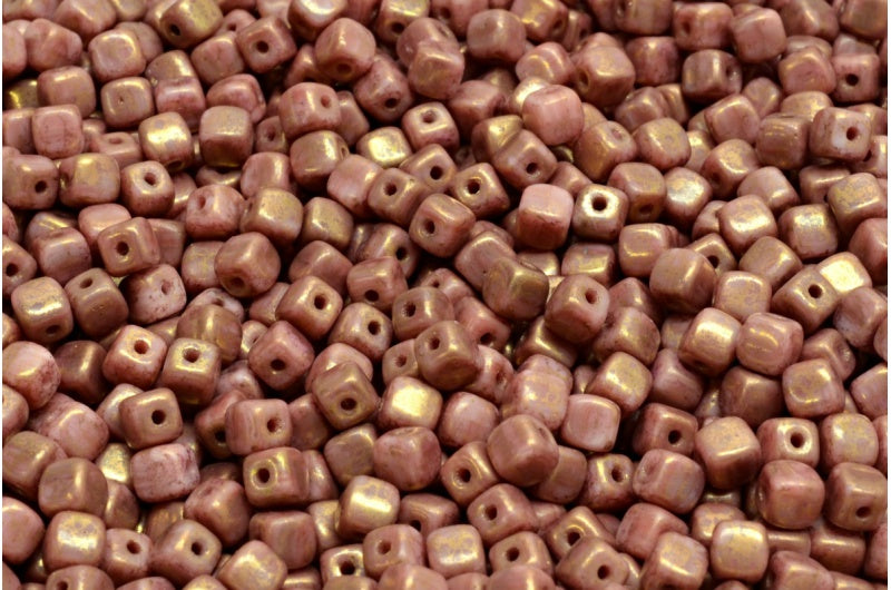 Cube Beads R0137 Terracotta Violet (R0137-15496), Glass, Czech Republic