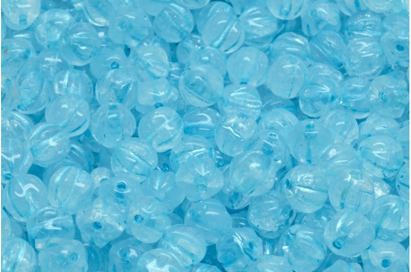 Melon Beads White 54323 (R0201-54323), Glass, Czech Republic