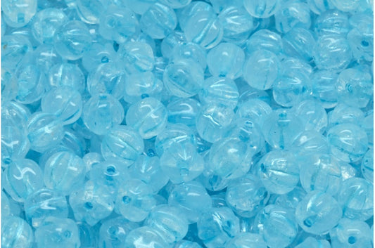 Melon Beads White 54323 (R0201-54323), Glass, Czech Republic