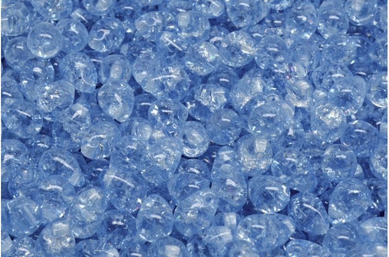 Teardrop beads, Crystal Cracked 34307 (00030-85500-34307), Glass, Czech Republic