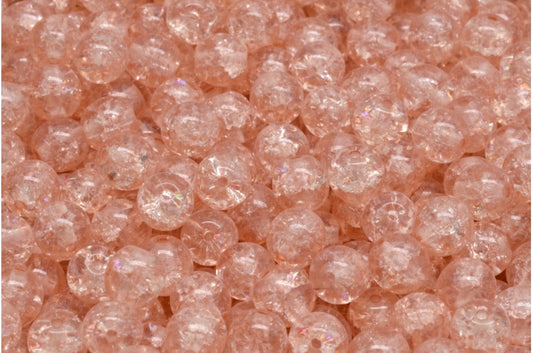 Round Druck Beads Crystal Cracked 34305 (00030-85500-34305), Glass, Czech Republic