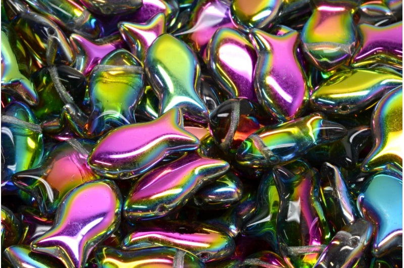 Fish Beads with Side Hole Crystal 28137 (00030-28137), Glass, Czech Republic