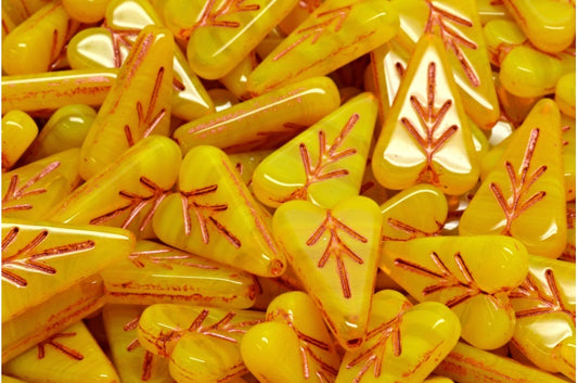 ハートリーフビーズ、81230 銅線入り (81230-43806)、ガラス、チェコ共和国