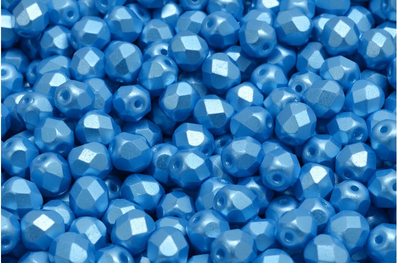 ファセット加工ビーズ ラウンド ホワイト 25020 (02010-25020)、ボヘミアクリスタルガラス、チェコ共和国