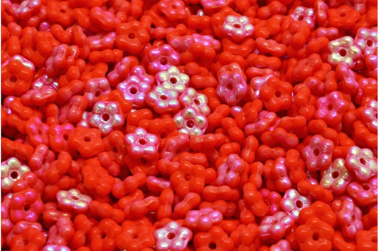 Forget Me Not Beads Red Ab (93180-28701), Glass, Czech Republic