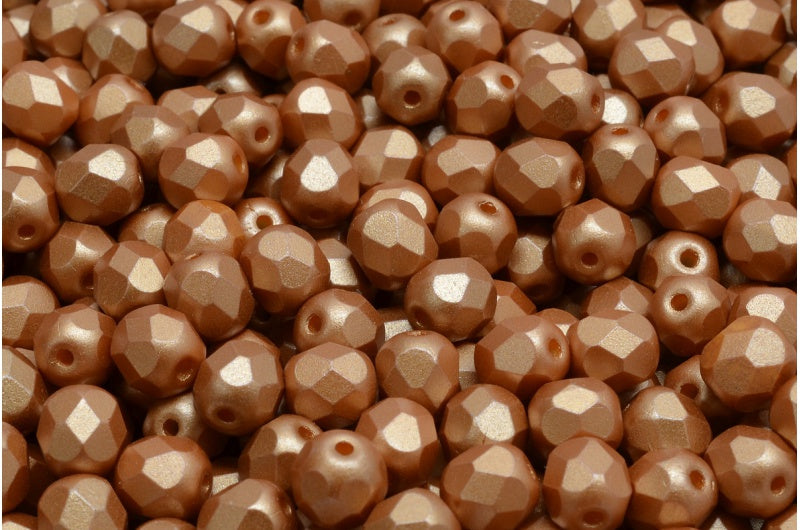 ファイアポリッシュファセットビーズラウンド、ホワイト 25003 (02010-25003)、ボヘミアクリスタルガラス、チェコ共和国