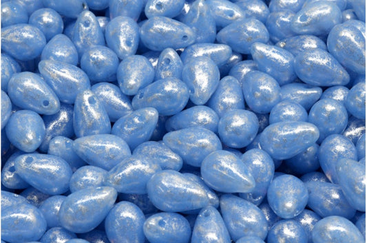 Teardrop beads, Opal Blue 34301 (31000-34301), Glass, Czech Republic