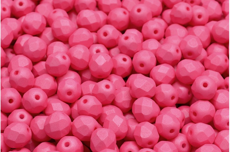 Fire Polished Faceted Beads Round, White 29574 (02010-29574), Bohemia Crystal Glass, Czech Republic