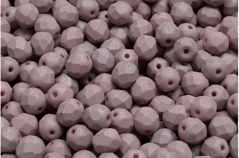 Fire Polished Faceted Beads Round, White 29562 (02010-29562), Bohemia Crystal Glass, Czech Republic