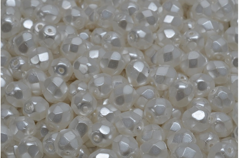 Fire Polish Faceted Round Beads, Crystal 70402 (00030-70402), Glass, Czech Republic