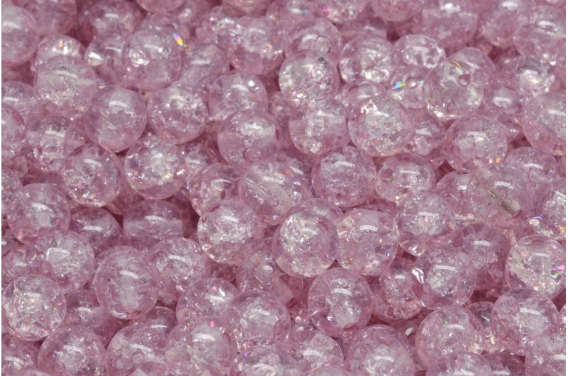 ラウンドドラックビーズ、クリスタルクラック 34306 (00030-85500-34306)、ガラス、チェコ共和国