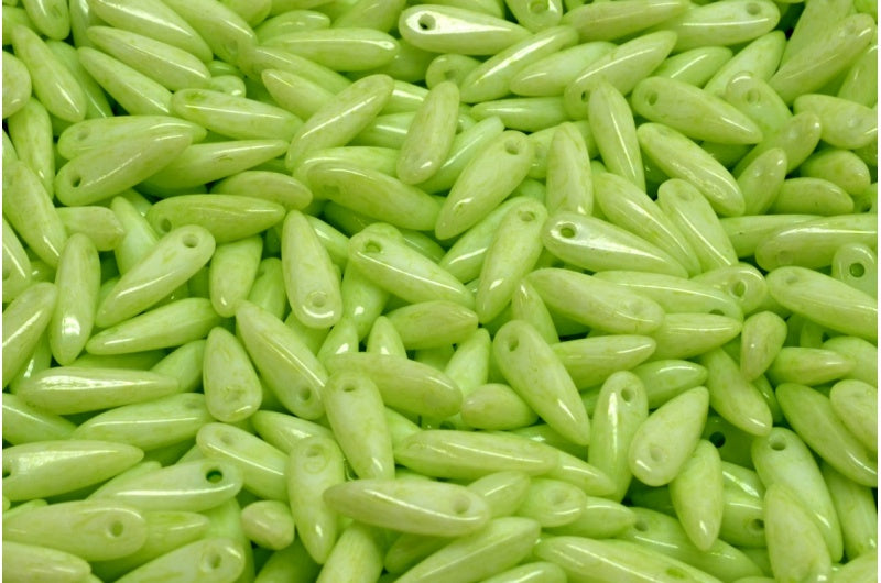 Dagger Beads White 34310 (02010-34310), Glass, Czech Republic