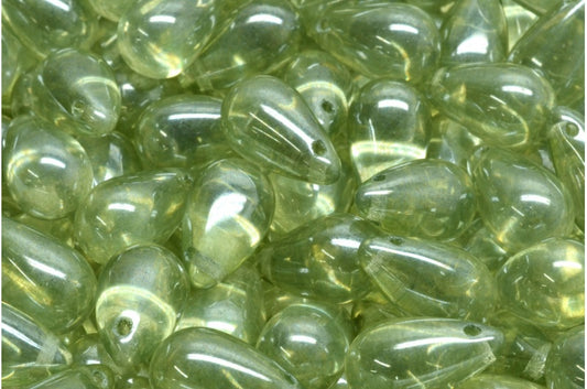 Tropfenperlen, Crystal Luster Green vollbeschichtet (00030-14457), Glas, Tschechische Republik