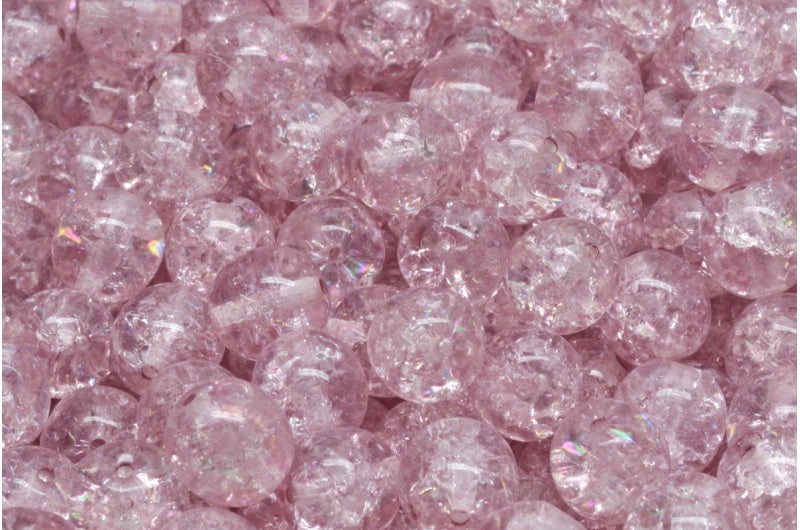 ラウンドドラックビーズ、クリスタルクラック 34306 (00030-85500-34306)、ガラス、チェコ共和国