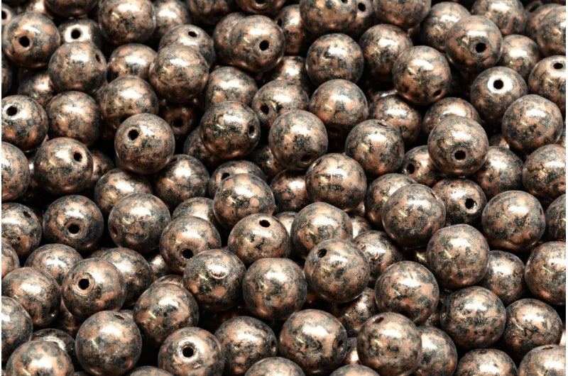 ラウンドドラックビーズ、ブラック 86750 (23980-86750)、ガラス、チェコ共和国