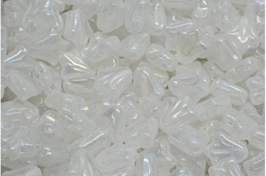 ユリの花のビーズ、クリスタルレインボーアイリス（00030-21405）、ガラス、チェコ共和国