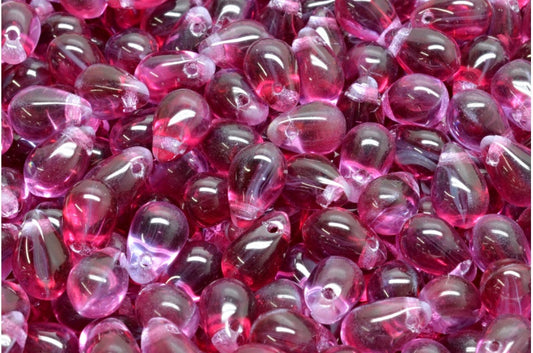 滴珠，透明红色透明浅紫水晶 (70350-20310)，玻璃，捷克共和国
