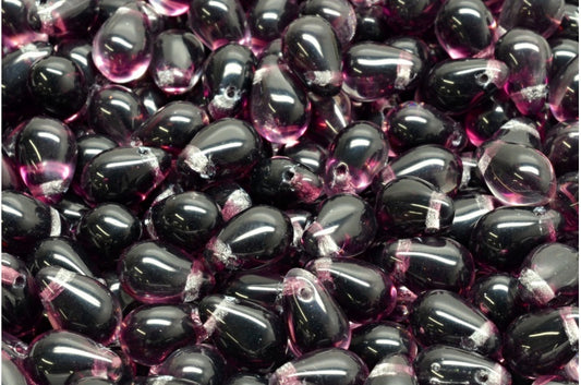 Drop Beads, Crystal Transparent Amethyst (00030-20080), Glass, Czech Republic