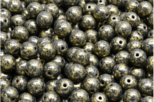 ラウンドドラックビーズ、ブラック 86720 (23980-86720)、ガラス、チェコ共和国