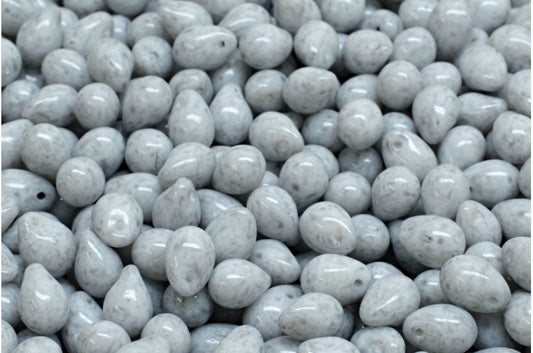 Drop Beads, White Opal 34311 (02020-34311), Glass, Czech Republic