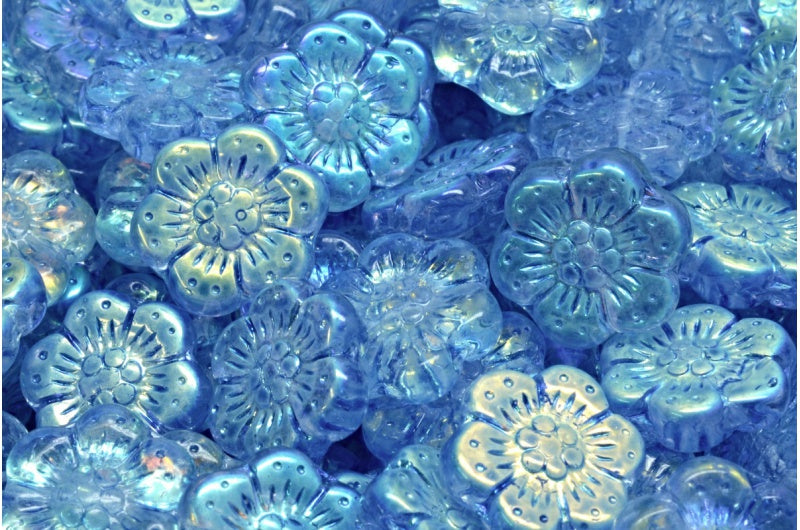 Boho Flower Beads, Crystal Ab 34307 (00030-28701-34307), Glass, Czech Republic