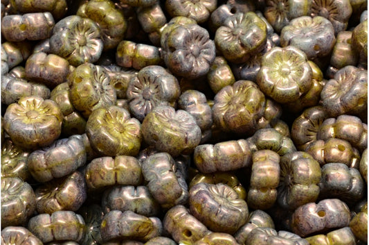 Mallow Flower, R2813 Purple (R2813-15726), Glass, Czech Republic