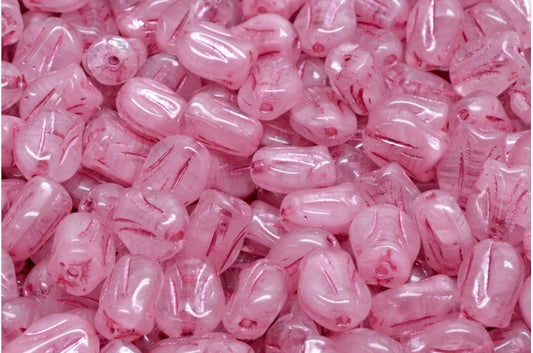 Mini Tulip Beads, Pink Pink Lined (R0732-54321), Glass, Czech Republic