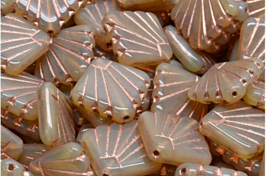 Diafan 珠子，蛋白石橙色铜衬里 (11000-54318)，玻璃，捷克共和国