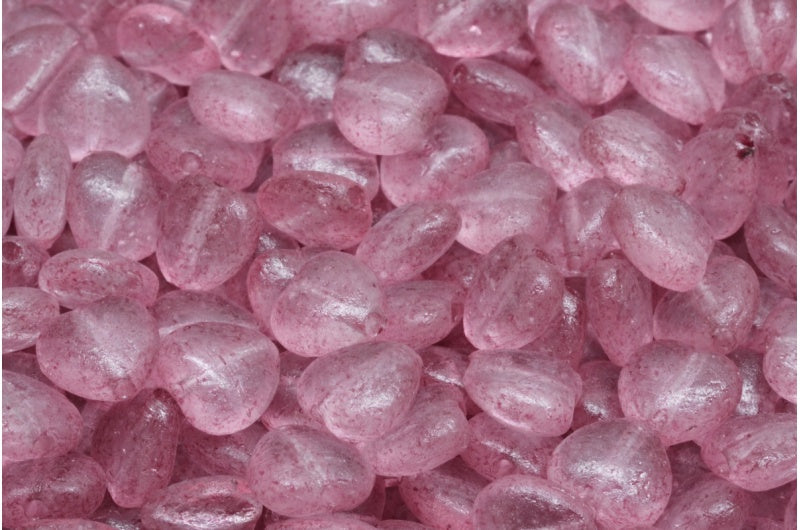 Heart Beads, Crystal Etched 34306 (00030-ETCH-34306), Glass, Czech Republic