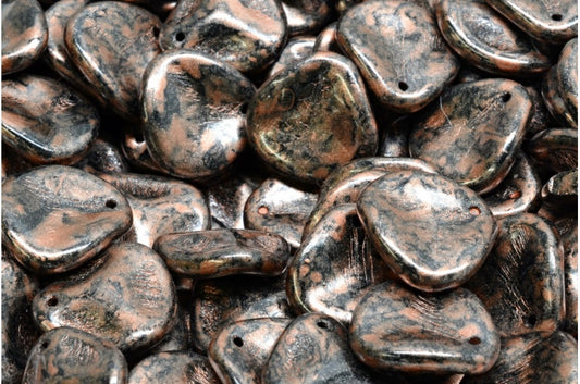Rose Petal Beads, Black 86750 (23980-86750), Glass, Czech Republic