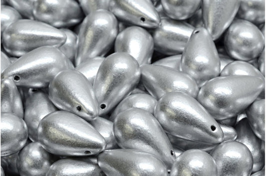 ドロップビーズ、クリスタルシルバーマット（00030-01700）、ガラス、チェコ共和国