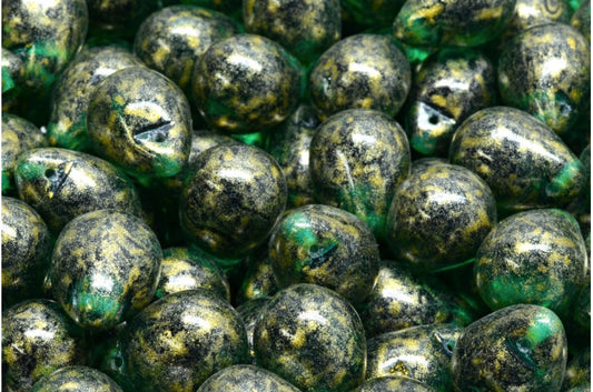 Teardrop Beads, Transparent Aqua 34302 (60230-34302), Glass, Czech Republic