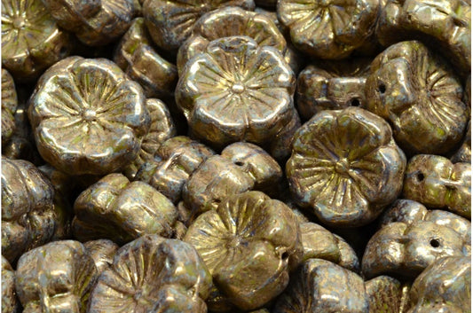 夏威夷花珠，绿色 15696 (53420-15696)，玻璃，捷克共和国