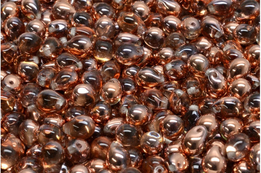 Drop Beads, Crystal Rose Gold Capri (00030-27101), Glass, Czech Republic