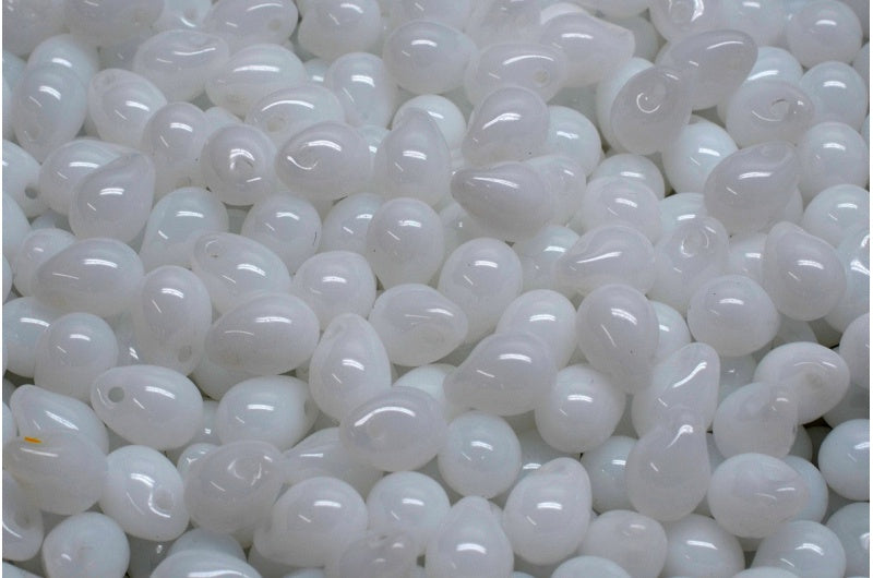 ドロップビーズ、ホワイト（02010）、ガラス、チェコ共和国