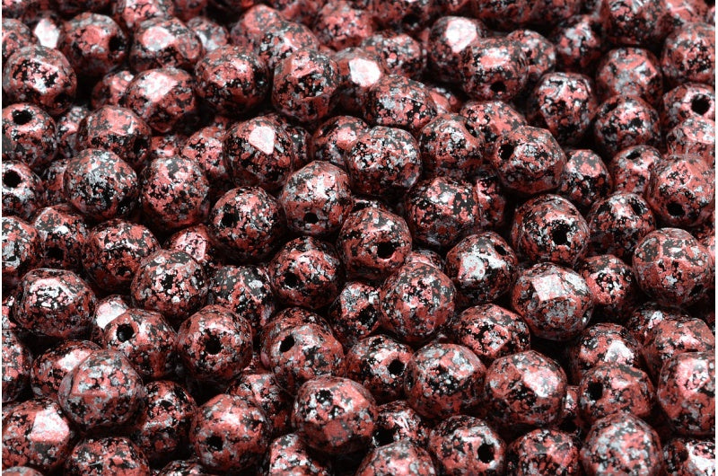 Fire Polished Faceted Beads Round, Black 45705 (23980-45705), Bohemia Crystal Glass, Czech Republic