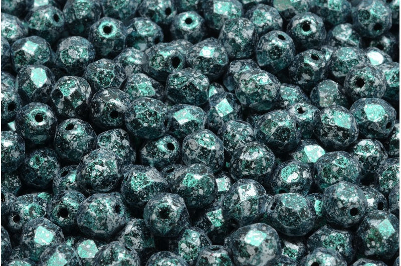 ファセット加工ビーズ ラウンド、ブラック 45707 (23980-45707)、ボヘミアクリスタルガラス、チェコ共和国