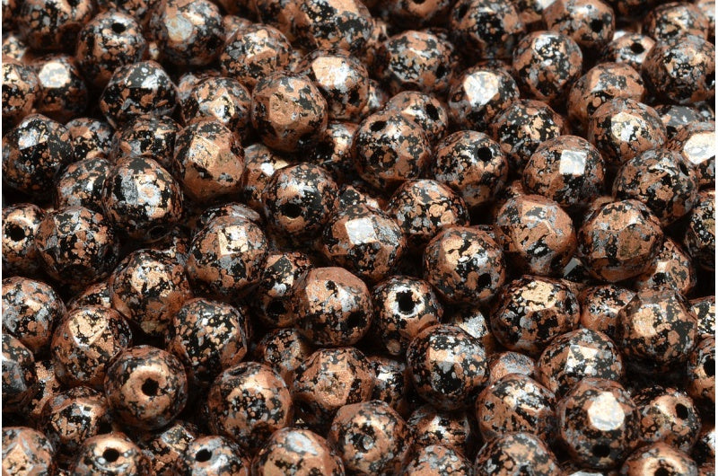 Fire Polish Faceted Round Beads 3mm, Black 45709 (23980-45709), Glass, Czech Republic